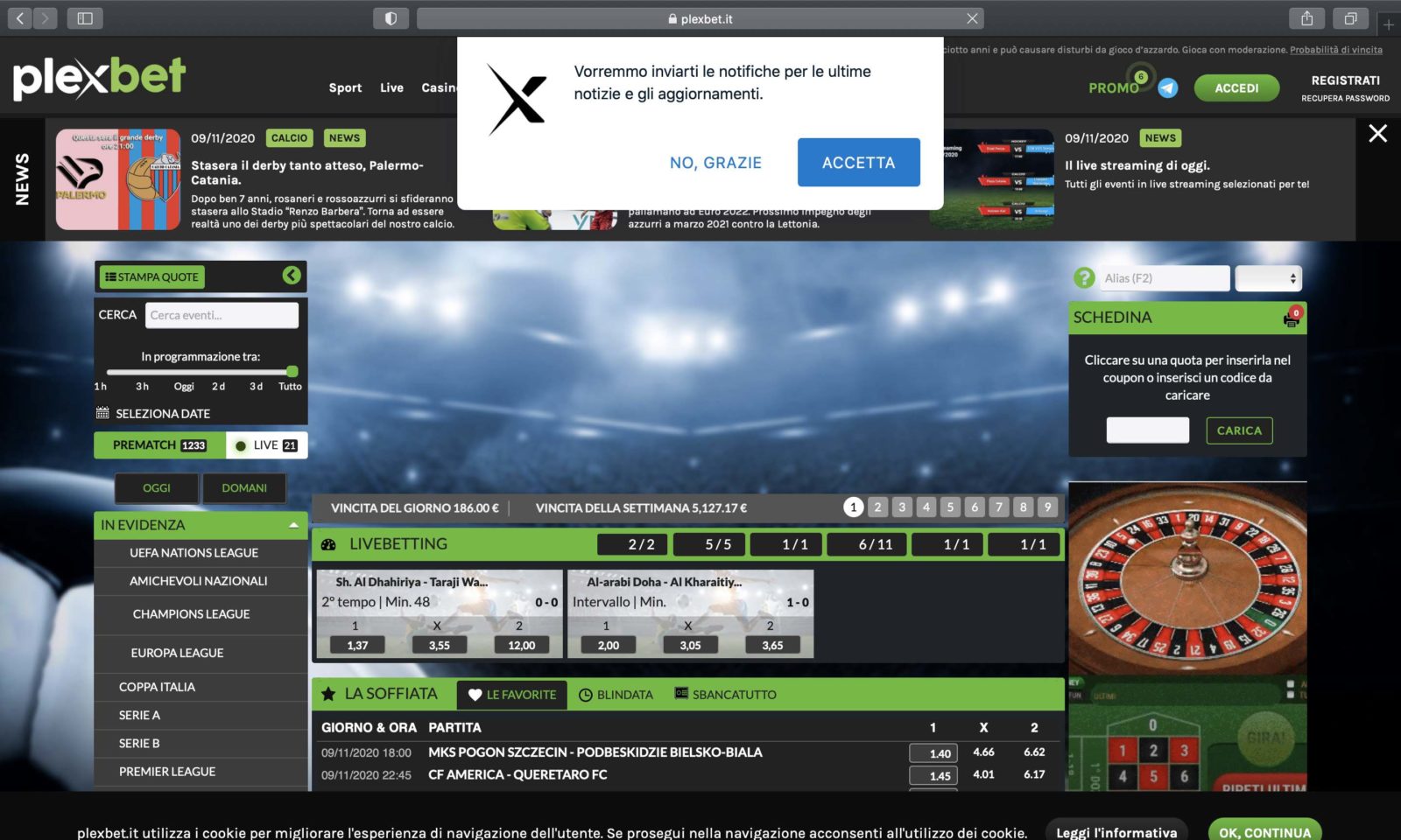 Screenshot of plexbet.it