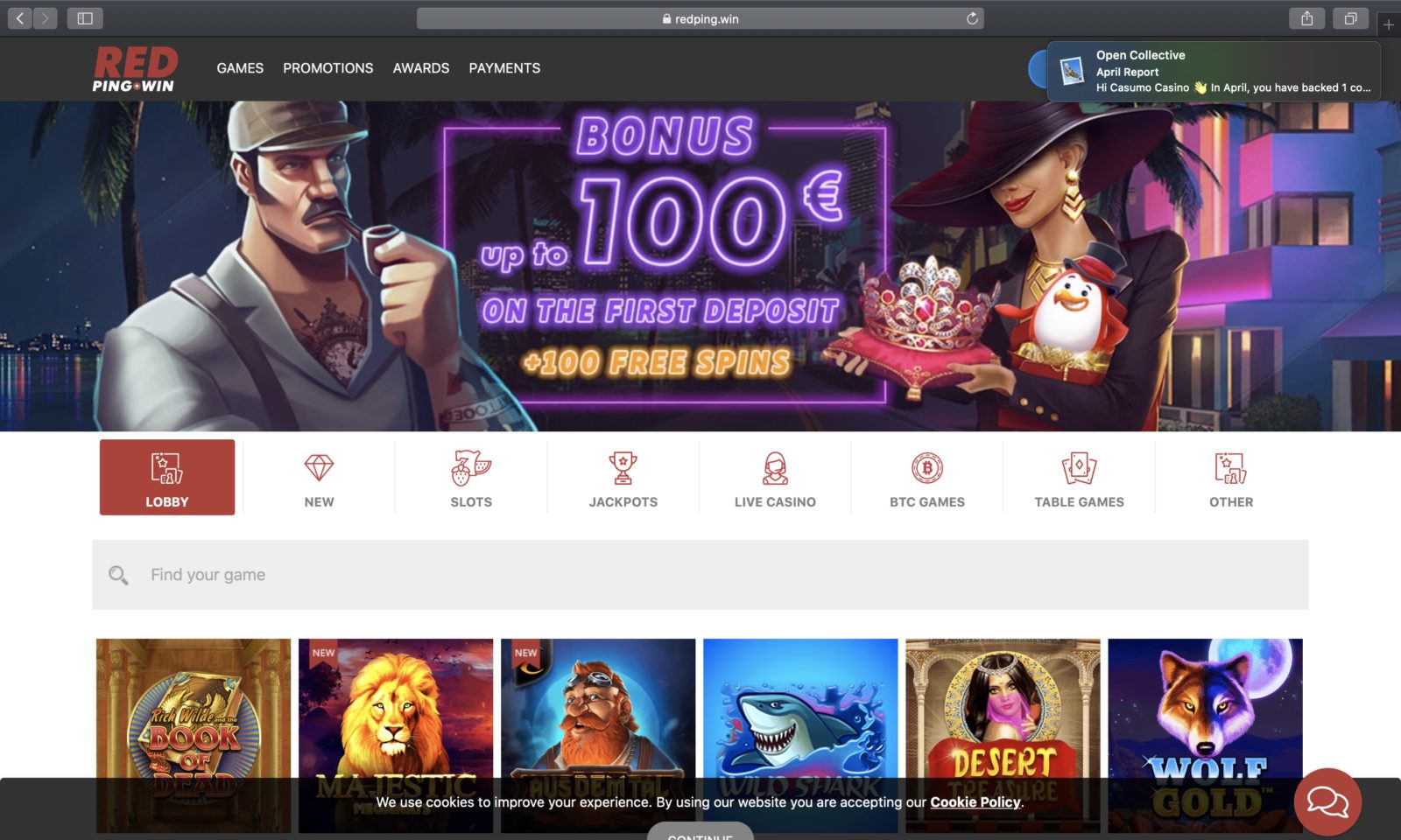 Screenshot of redping.win