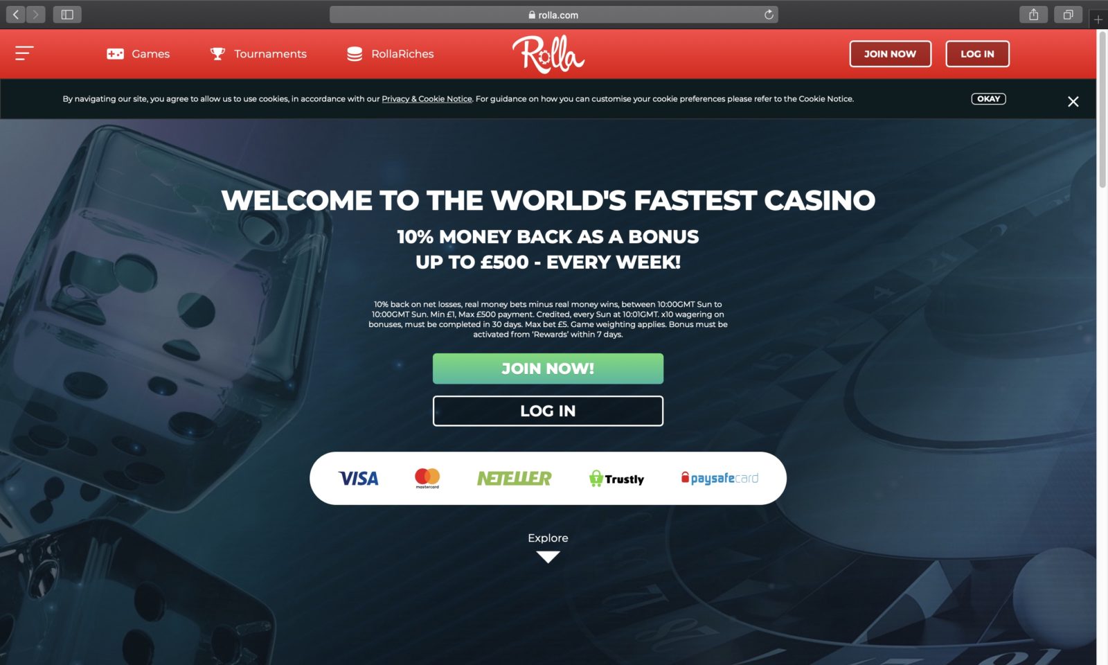 Screenshot of rolla.com