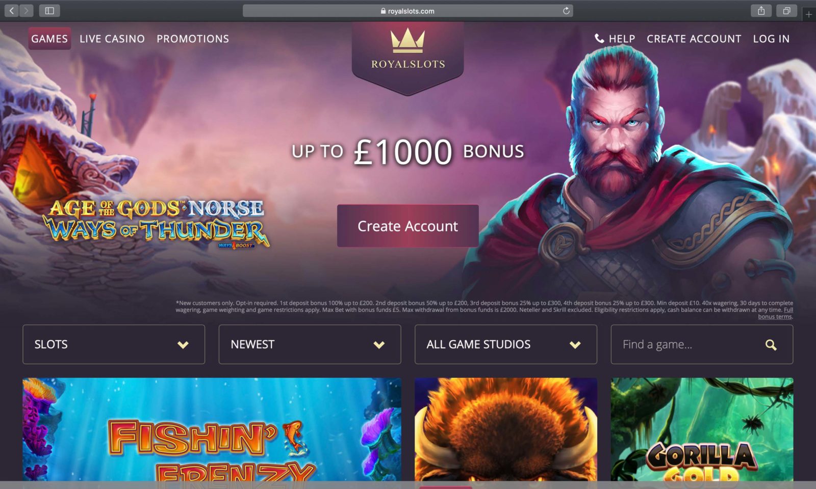 Screenshot of royalslots.com