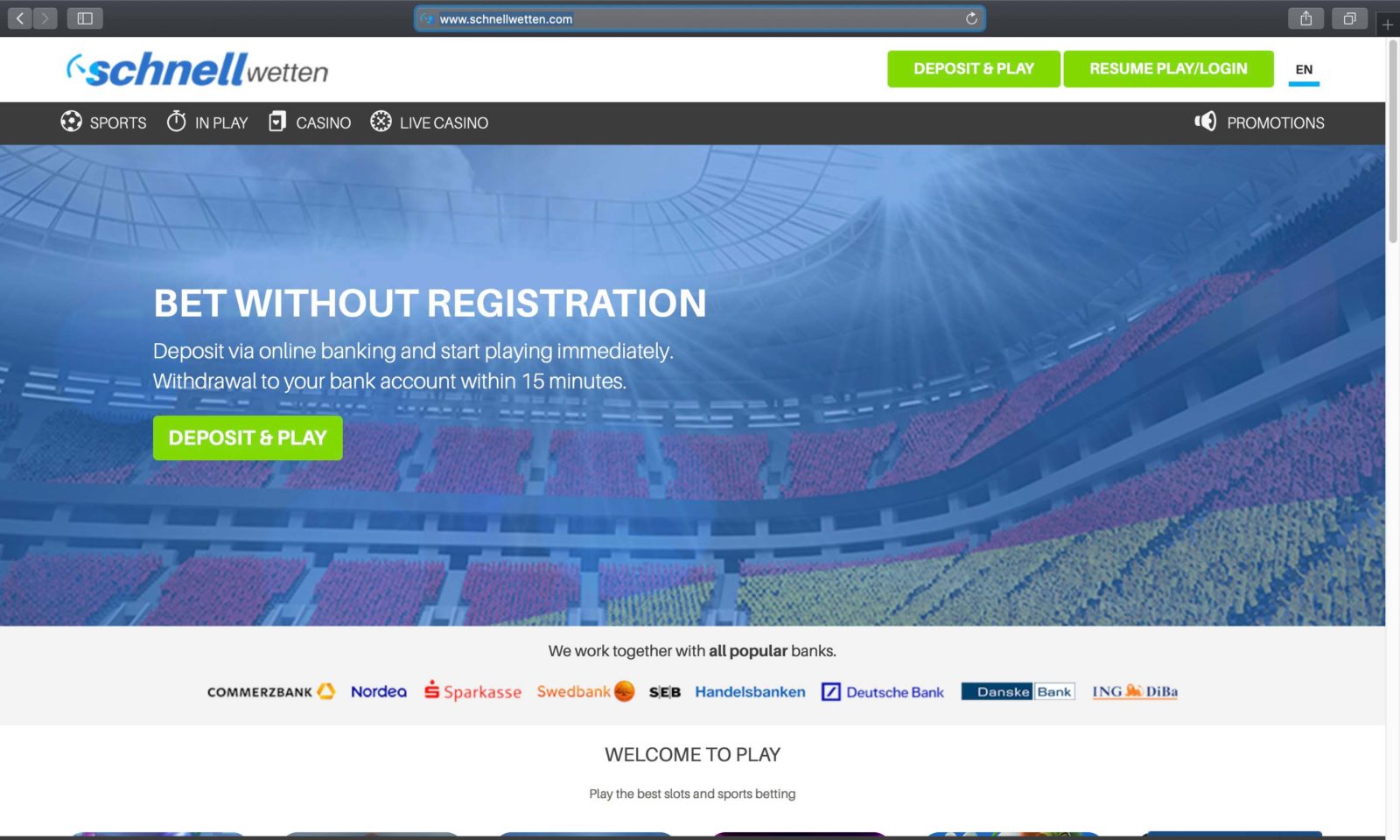 Screenshot of schnellwetten.com