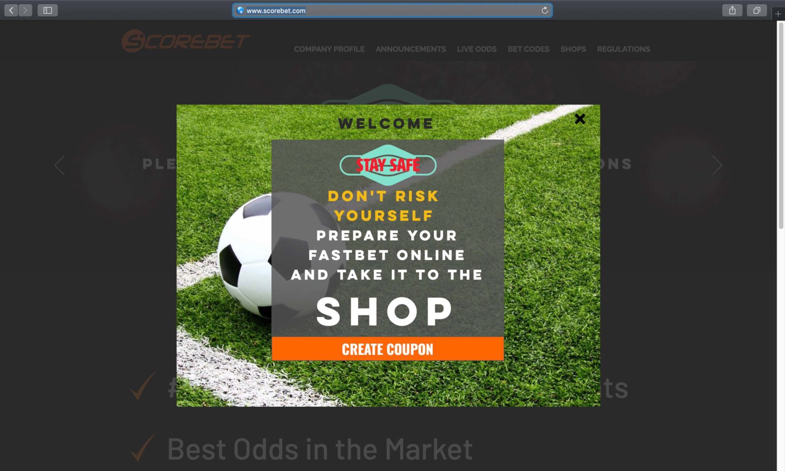 Screenshot of scorebet.com