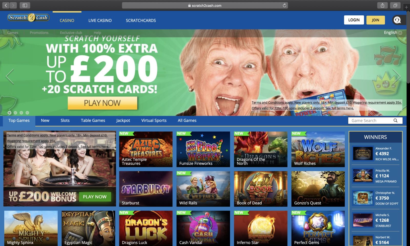 Screenshot of scratch2cash.com