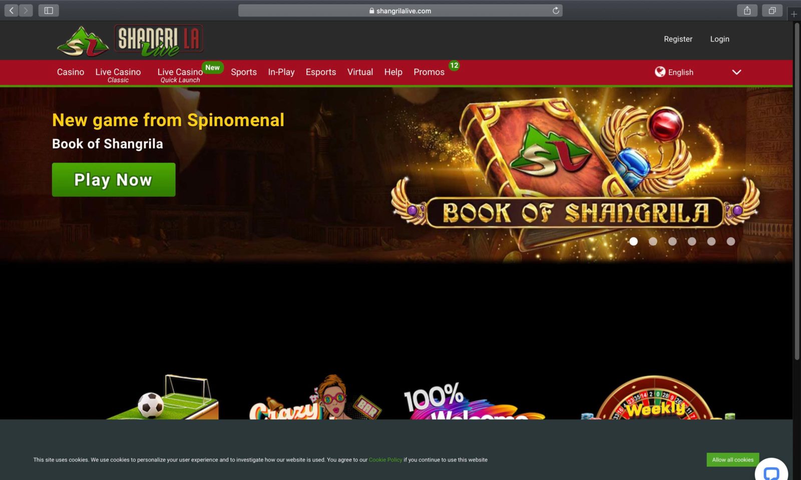 Screenshot of shangrilalive.com