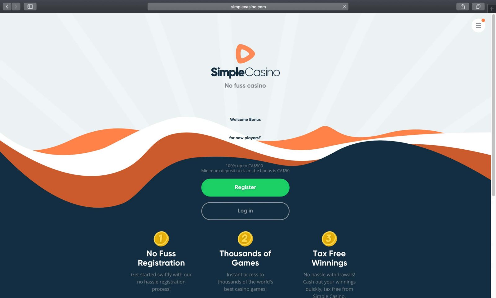 Screenshot of simplecasino.com