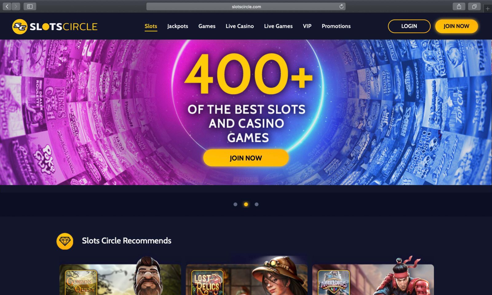 Screenshot of slotscircle.com