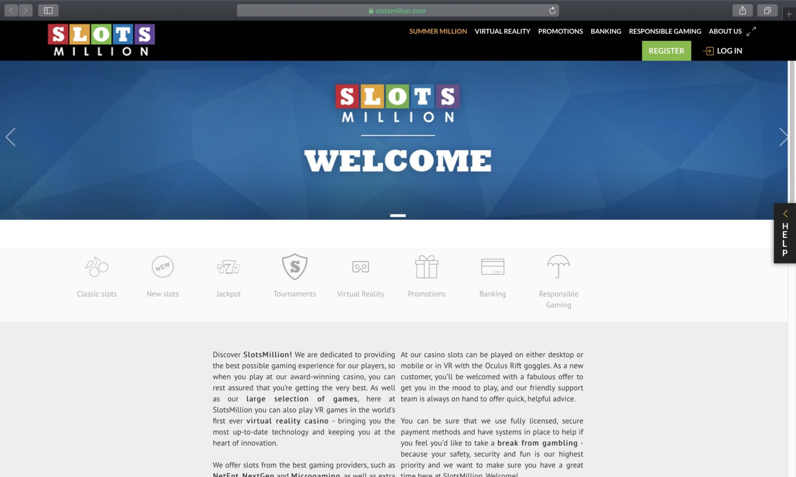 Screenshot of slotsmillion.com