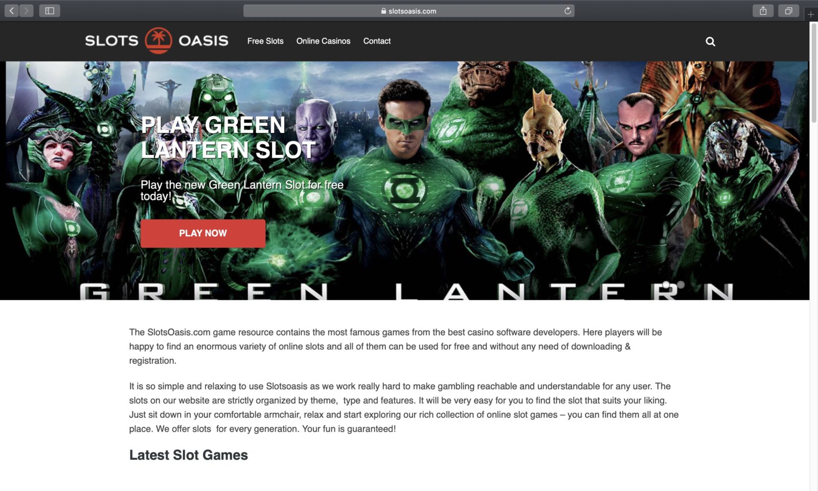 Screenshot of slotsoasis.com