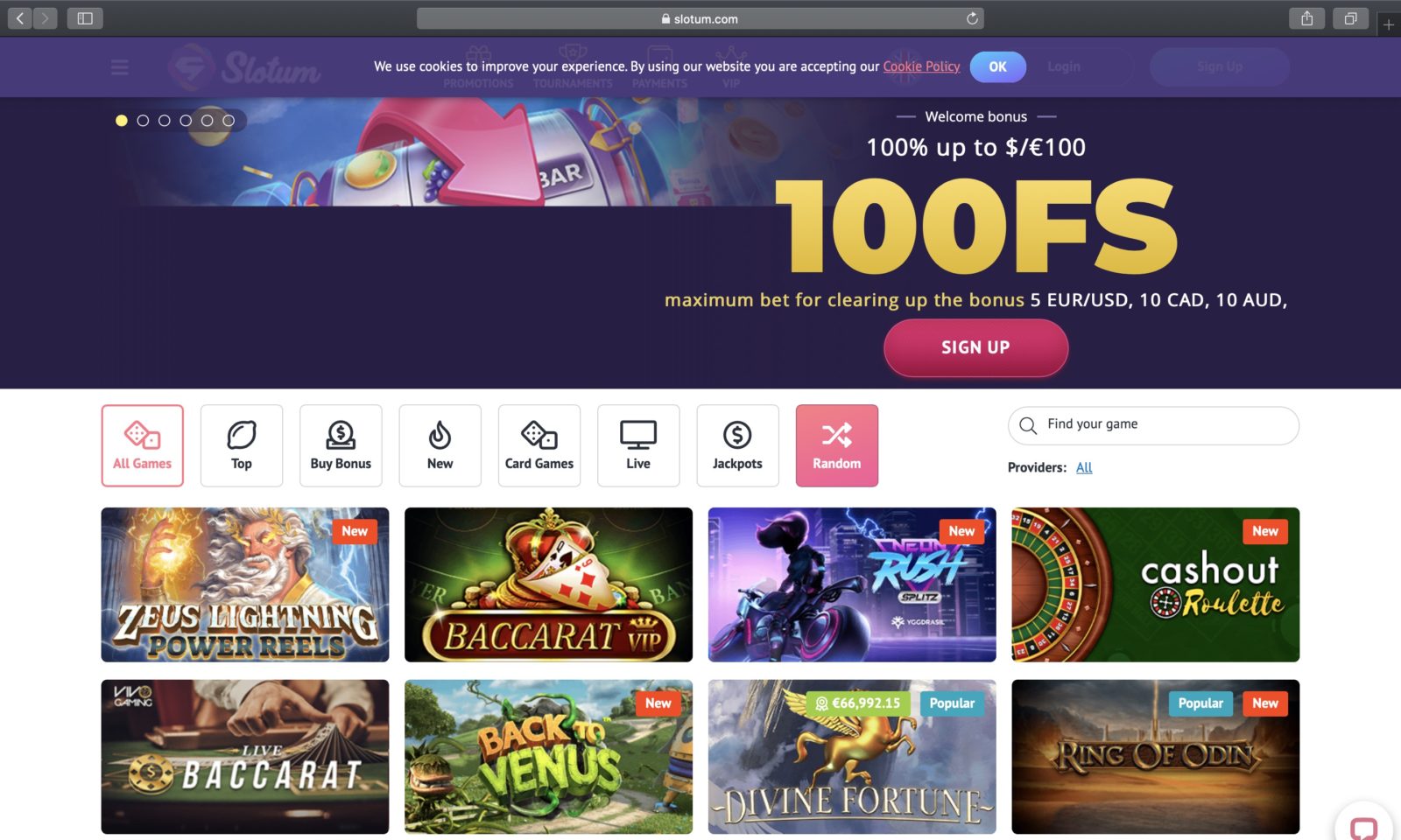 Screenshot of slotum.com