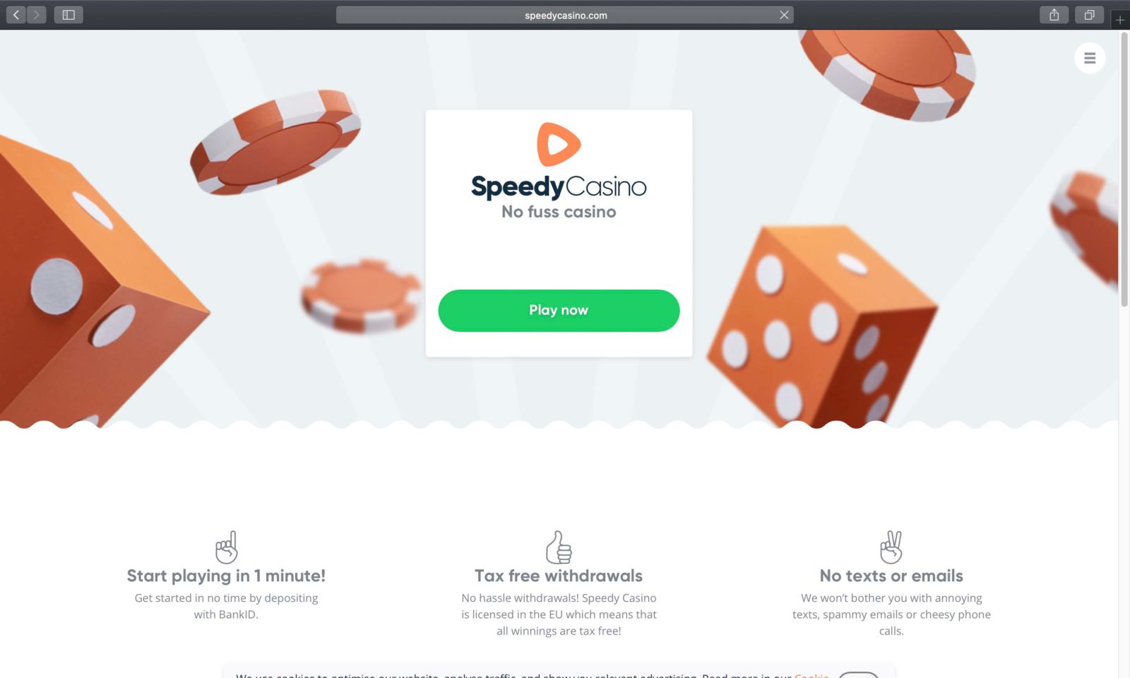 Screenshot of speedycasino.com