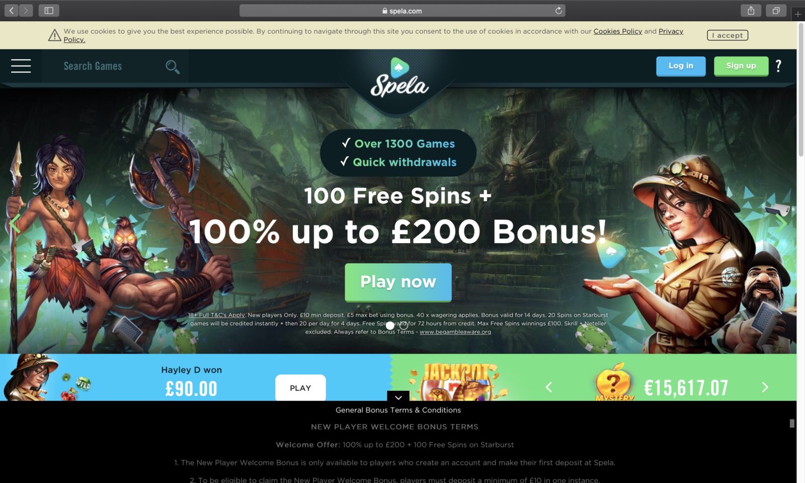 Screenshot of spela.com