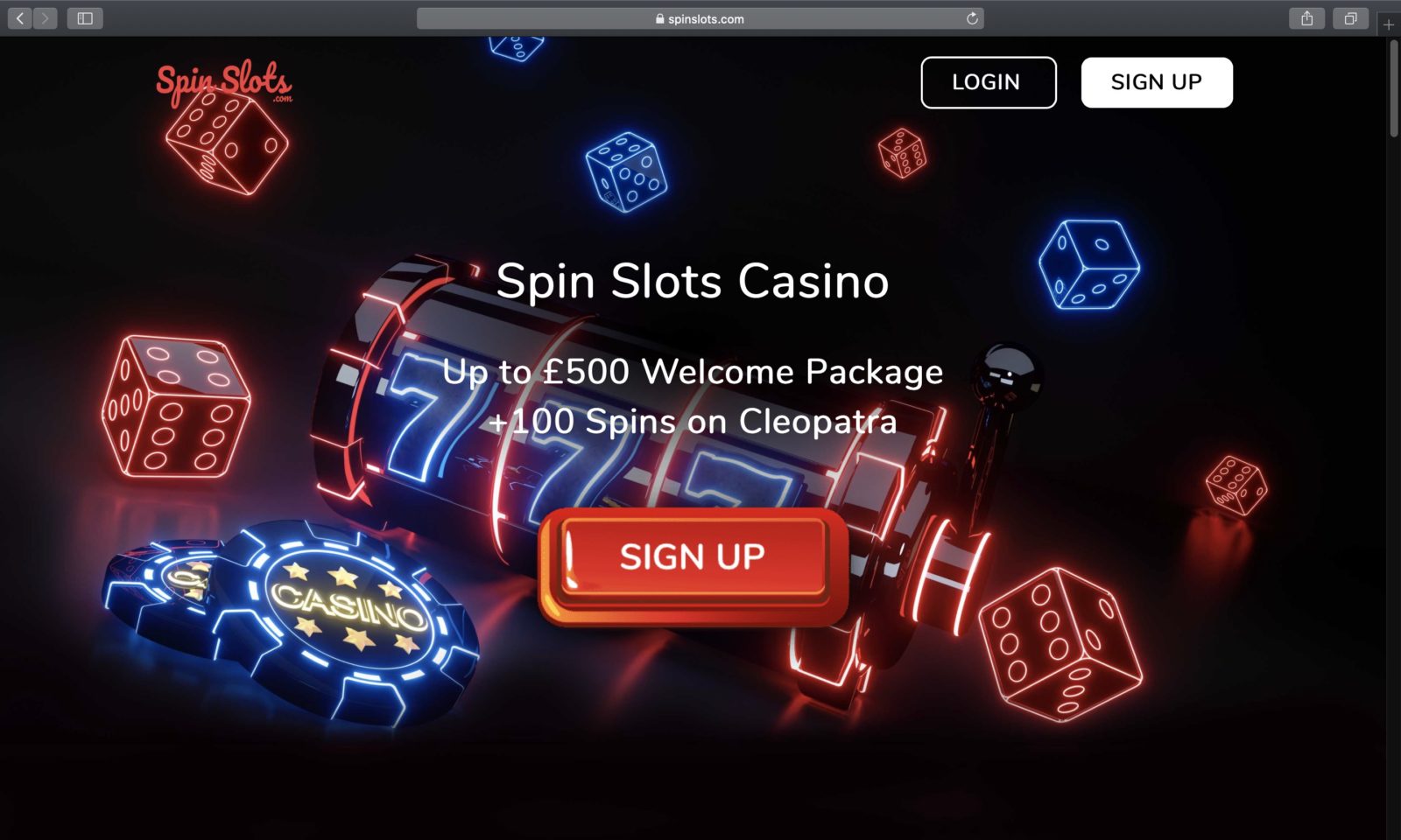 Screenshot of spinslots.com