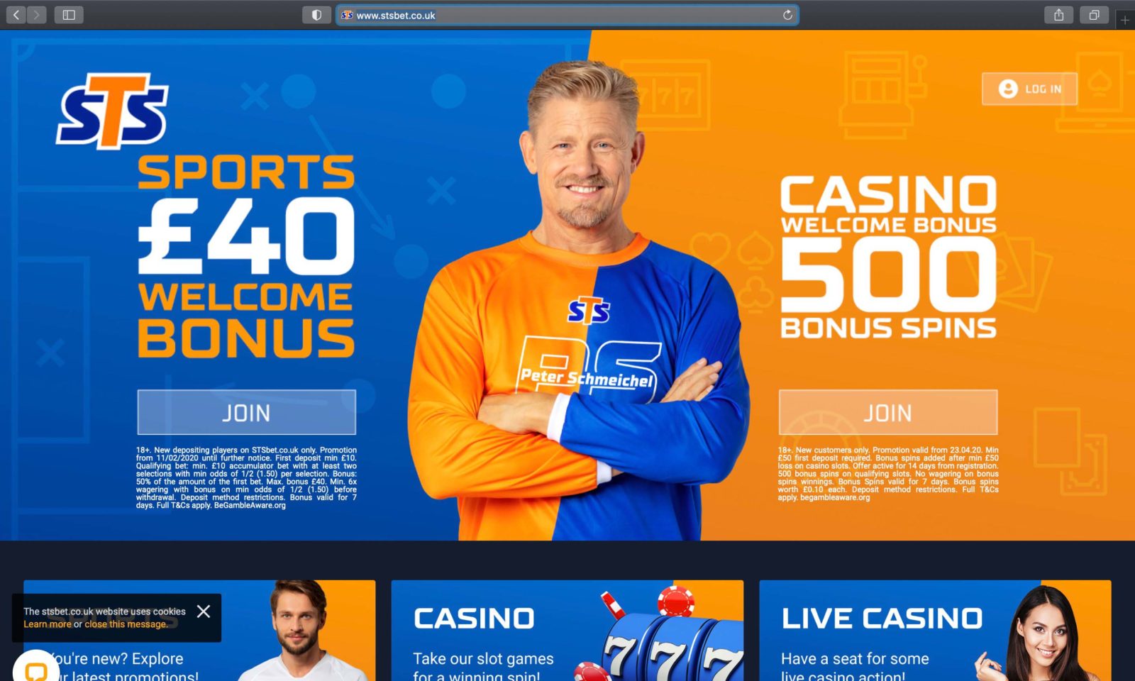 Screenshot of stsbet.co.uk