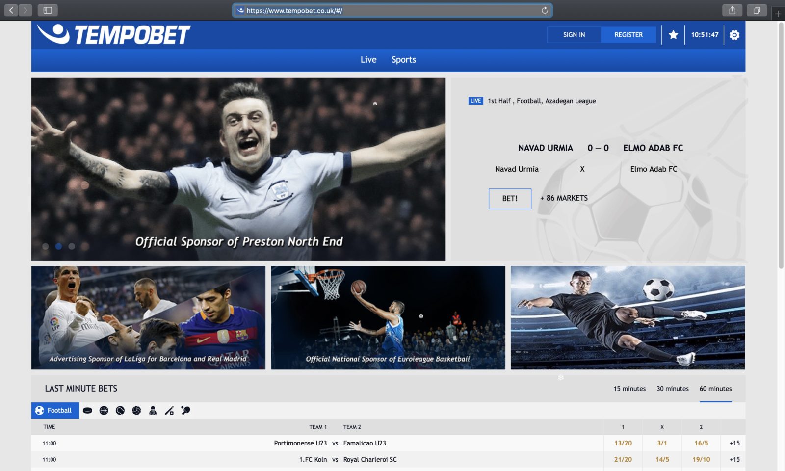 Screenshot of tempobet.co.uk