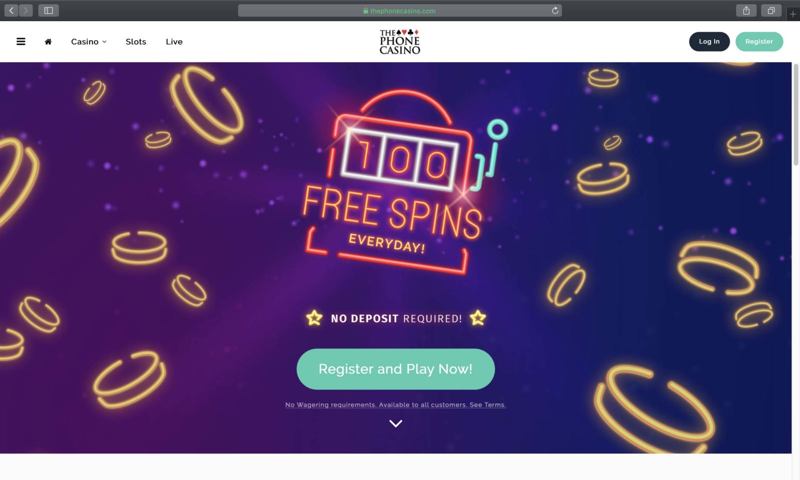 Screenshot of thephonecasino.com