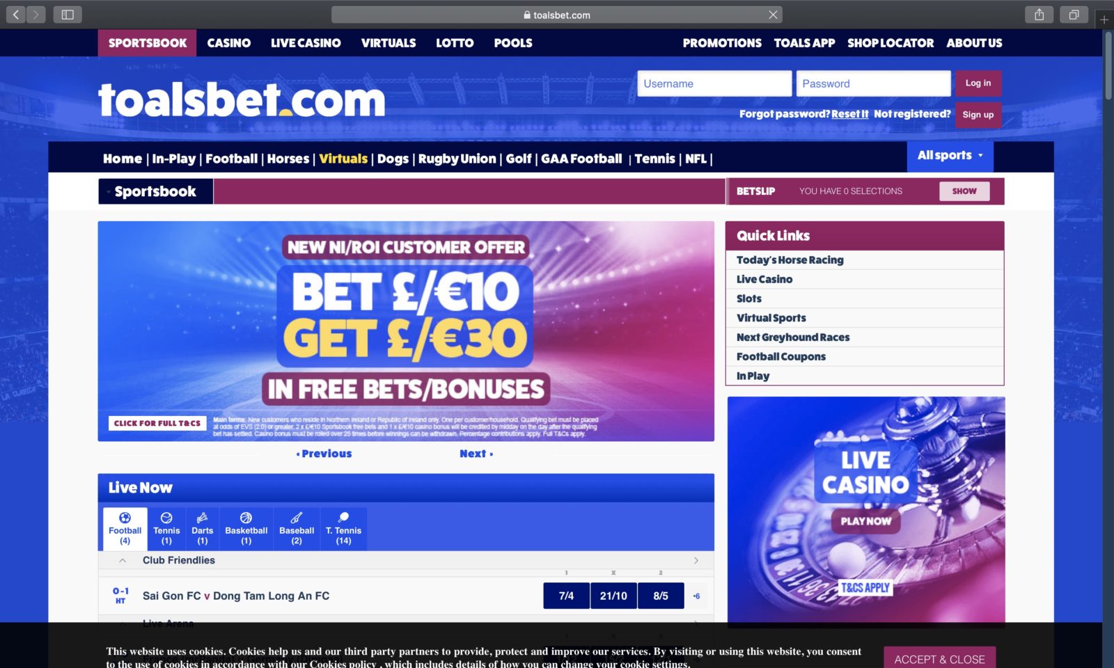 Screenshot of toalsbet.com