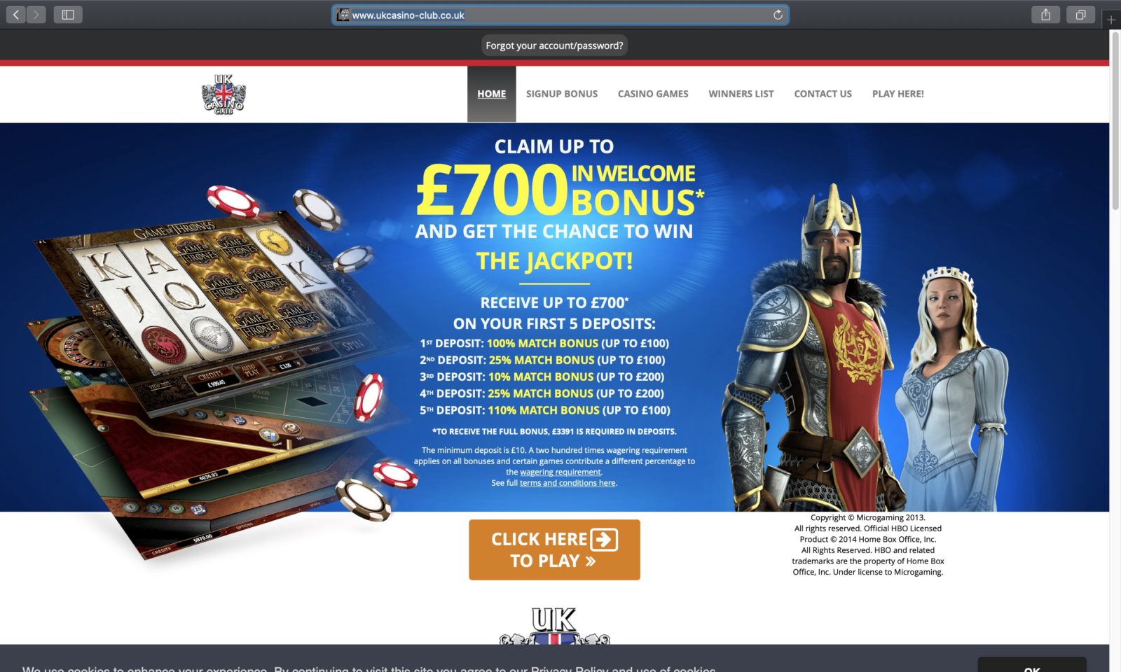 Screenshot of ukcasino-club.co.uk