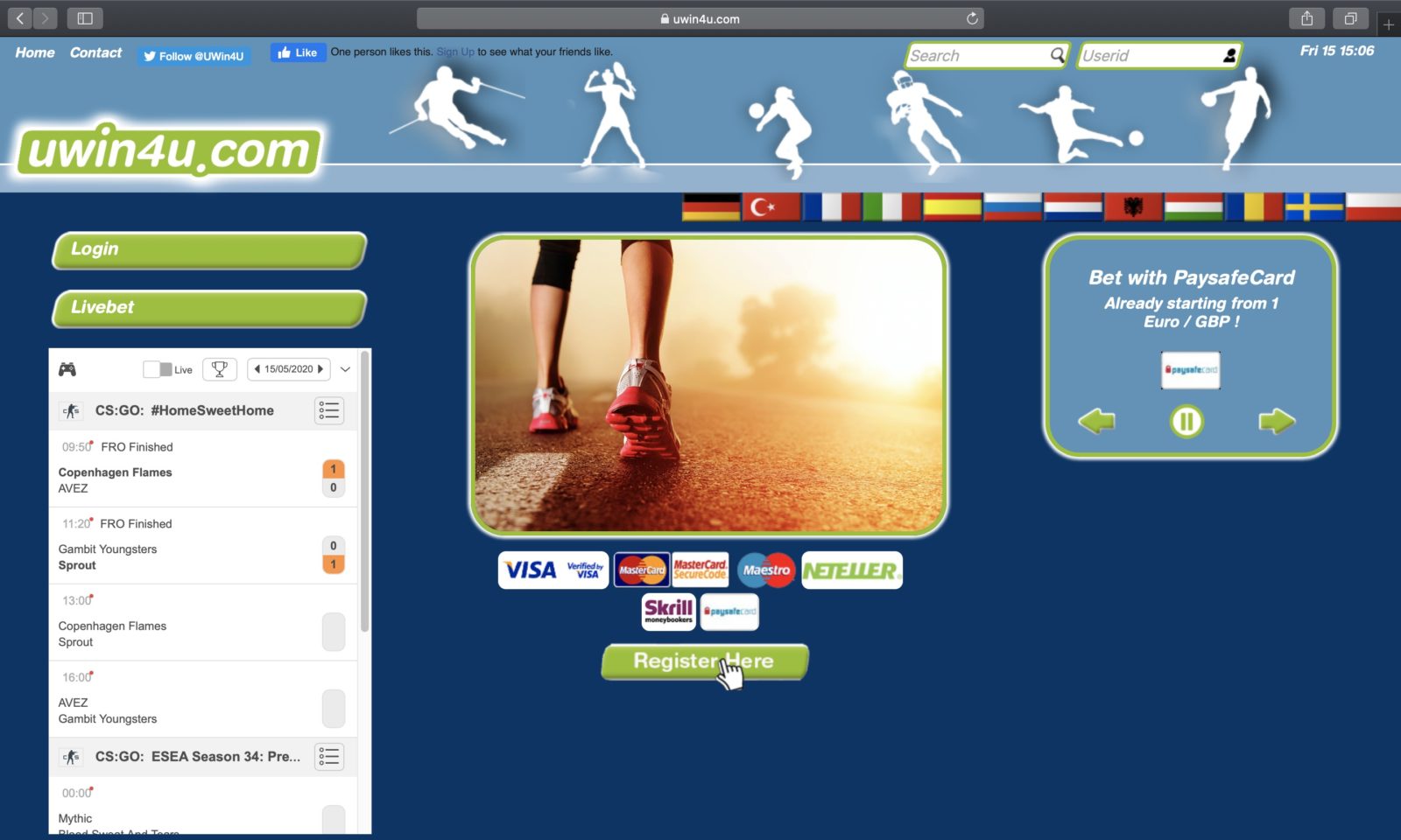 Screenshot of uwin4u.com