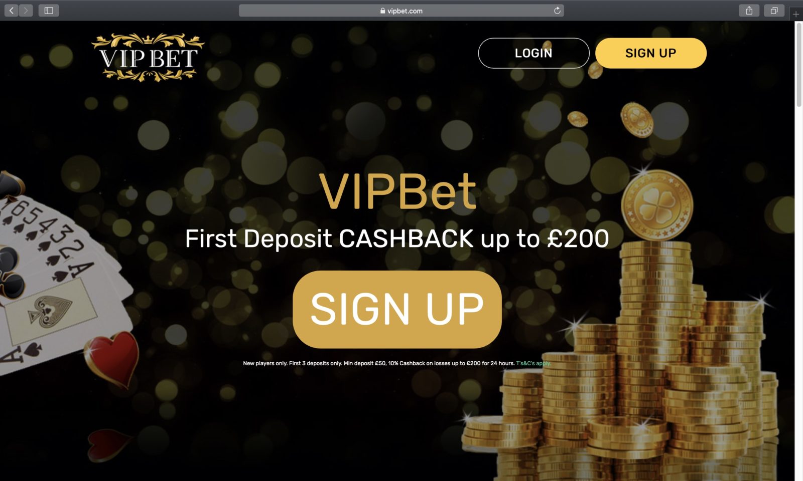Screenshot of vipbet.com