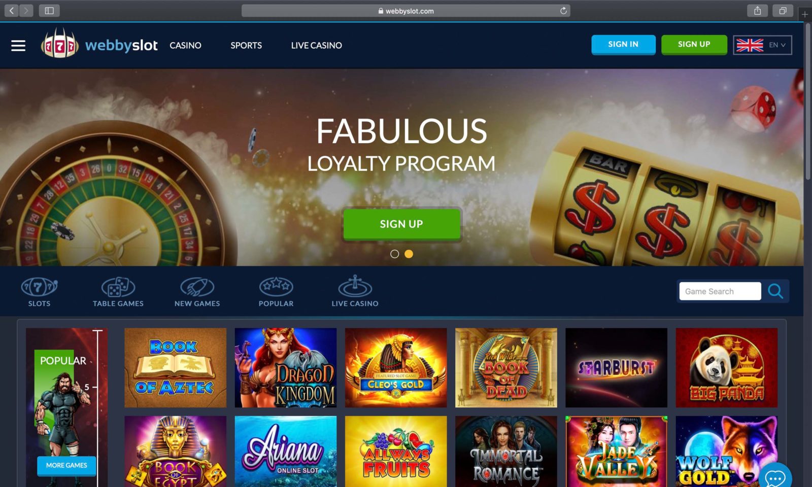 Screenshot of webbyslot.com