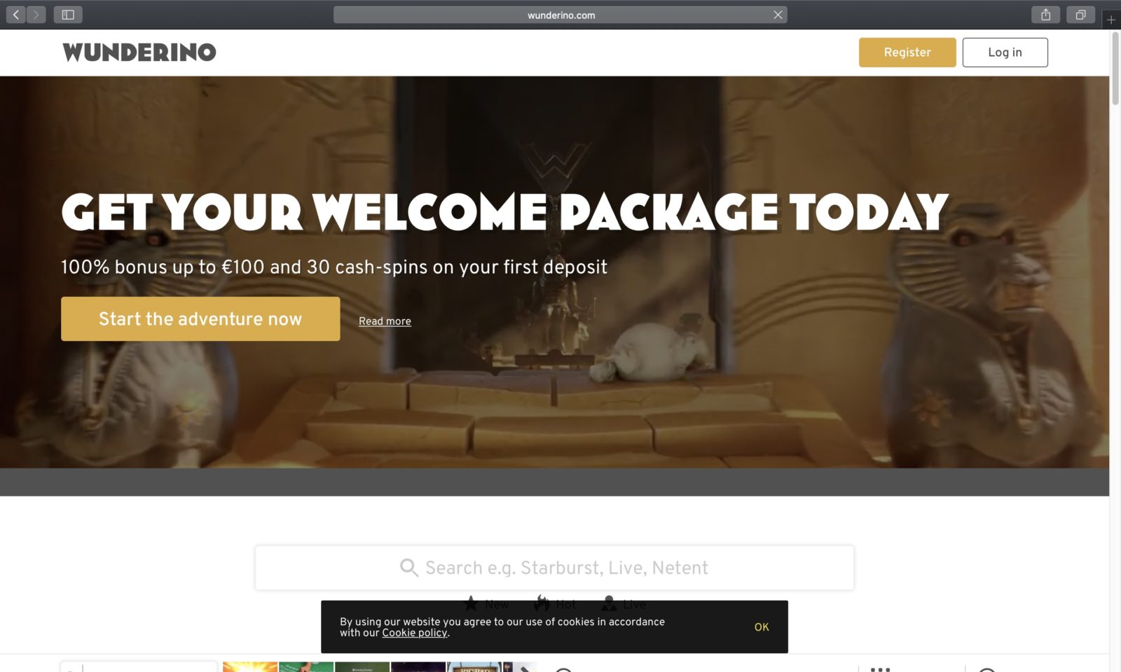 Screenshot of wunderino.com