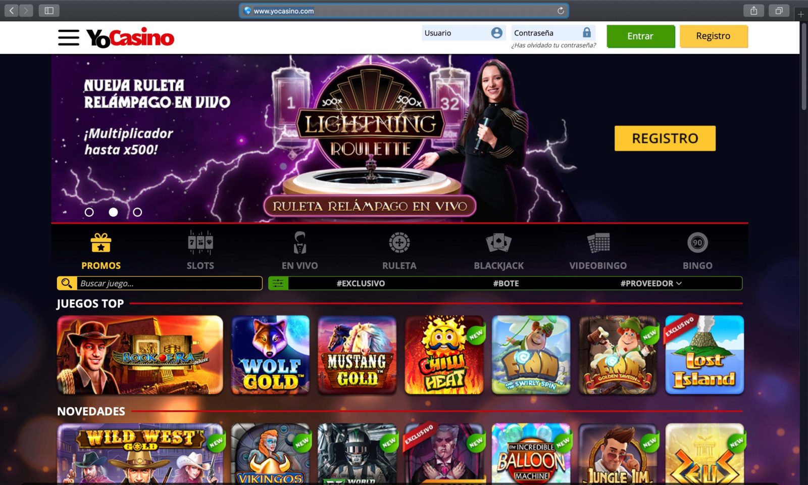 Screenshot of yocasino.com
