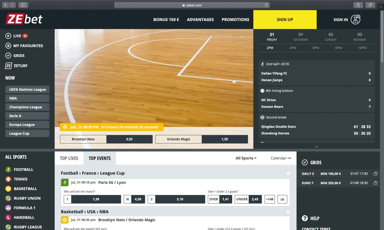 Screenshot of zebet.com