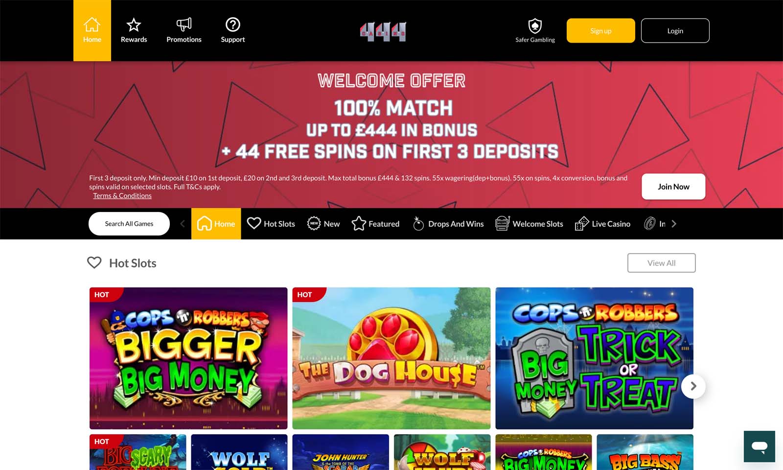 Homepage screenshot taken on 08 November 2024