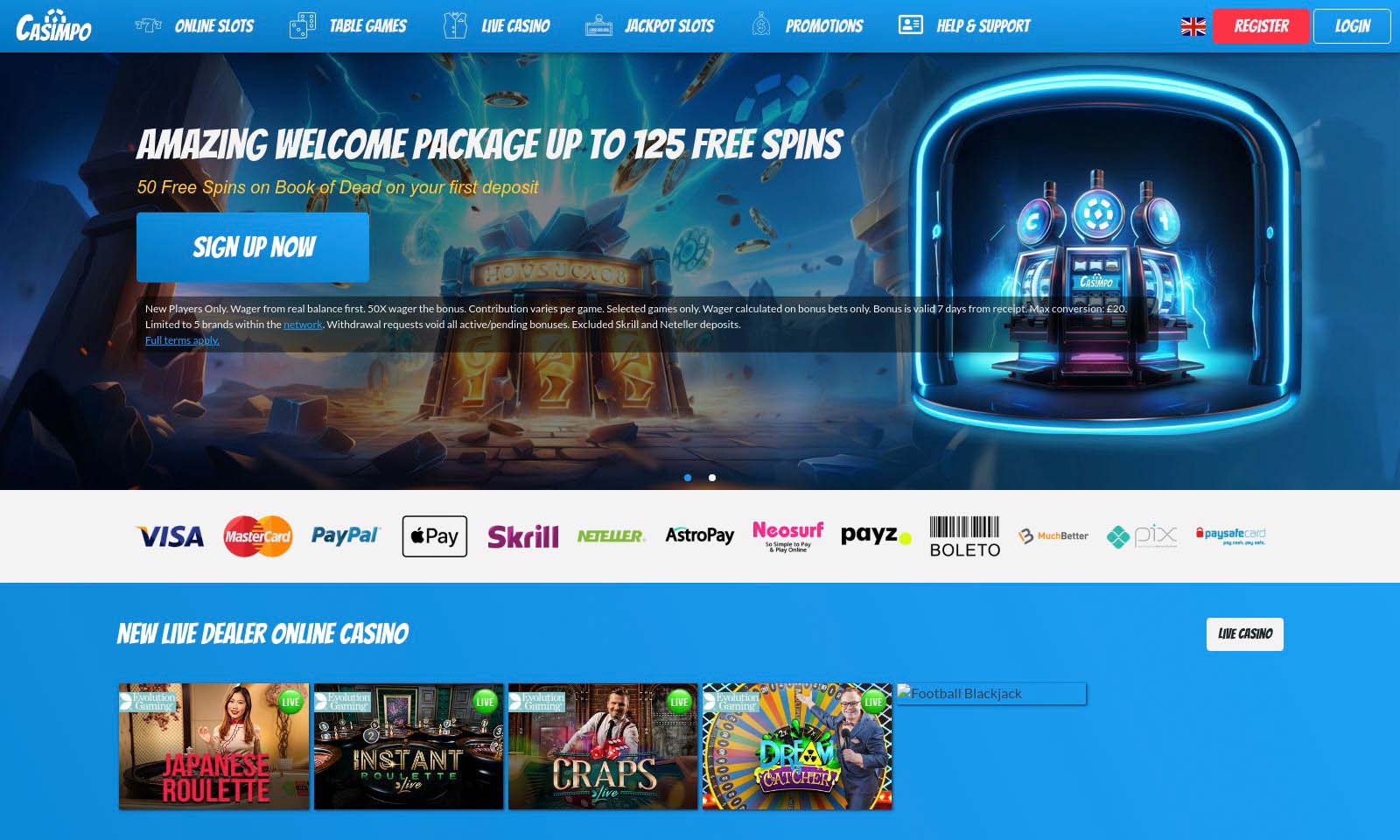 Homepage screenshot taken on 26 July 2024