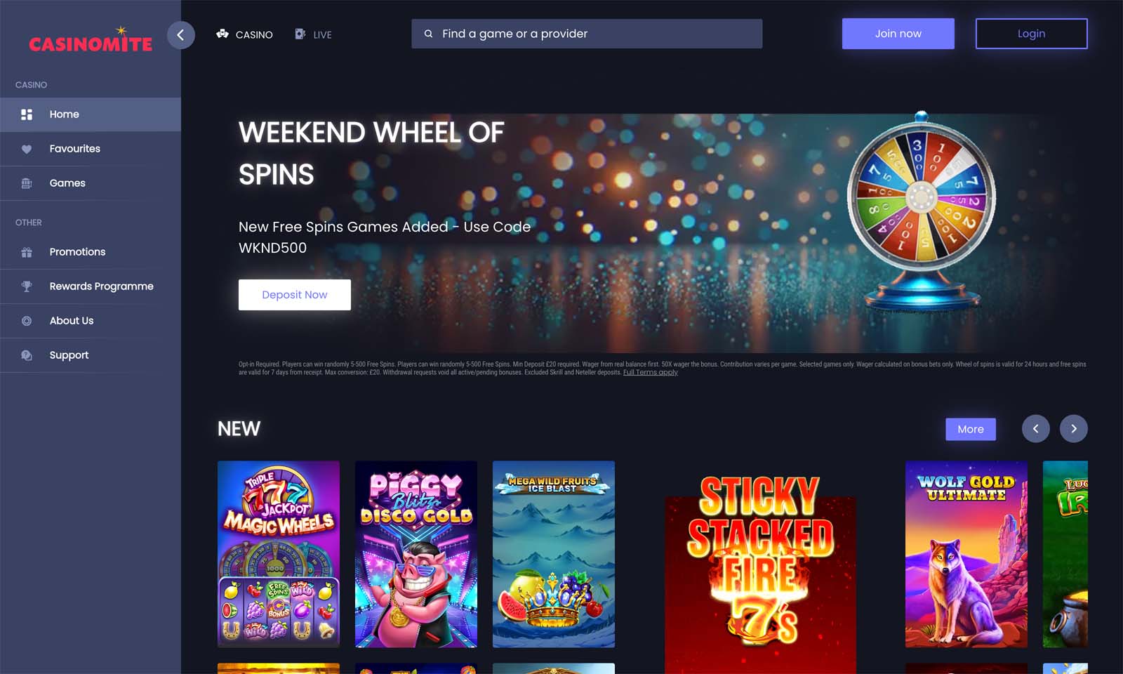 Homepage screenshot taken on 08 November 2024