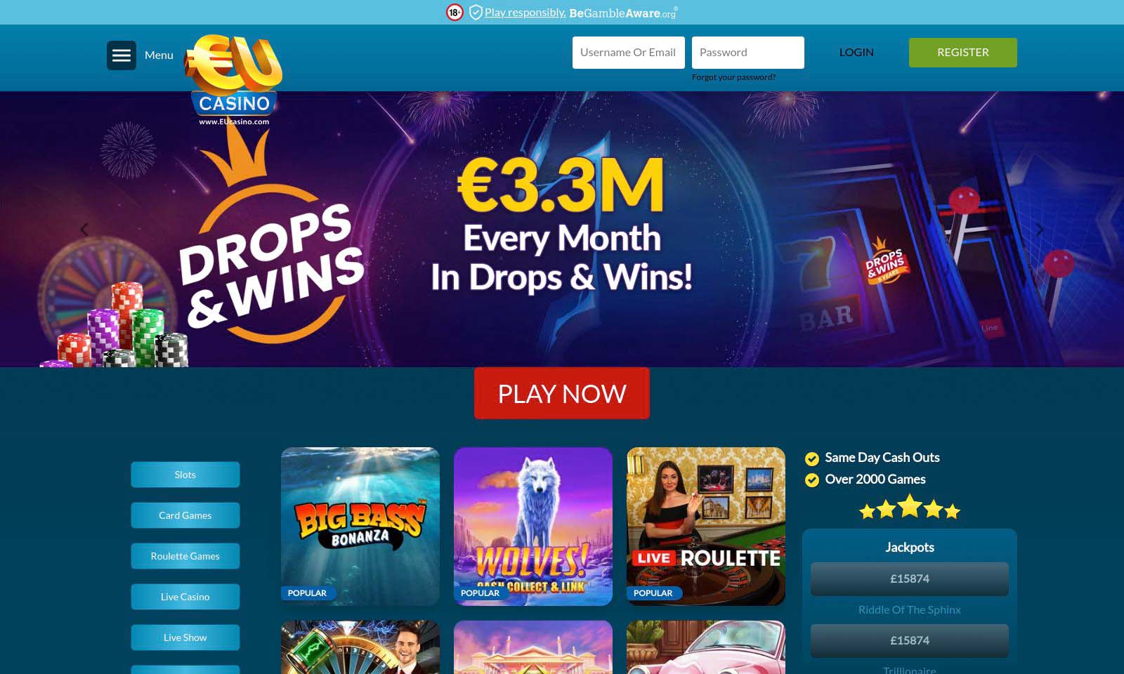 Homepage screenshot taken on 26 July 2024