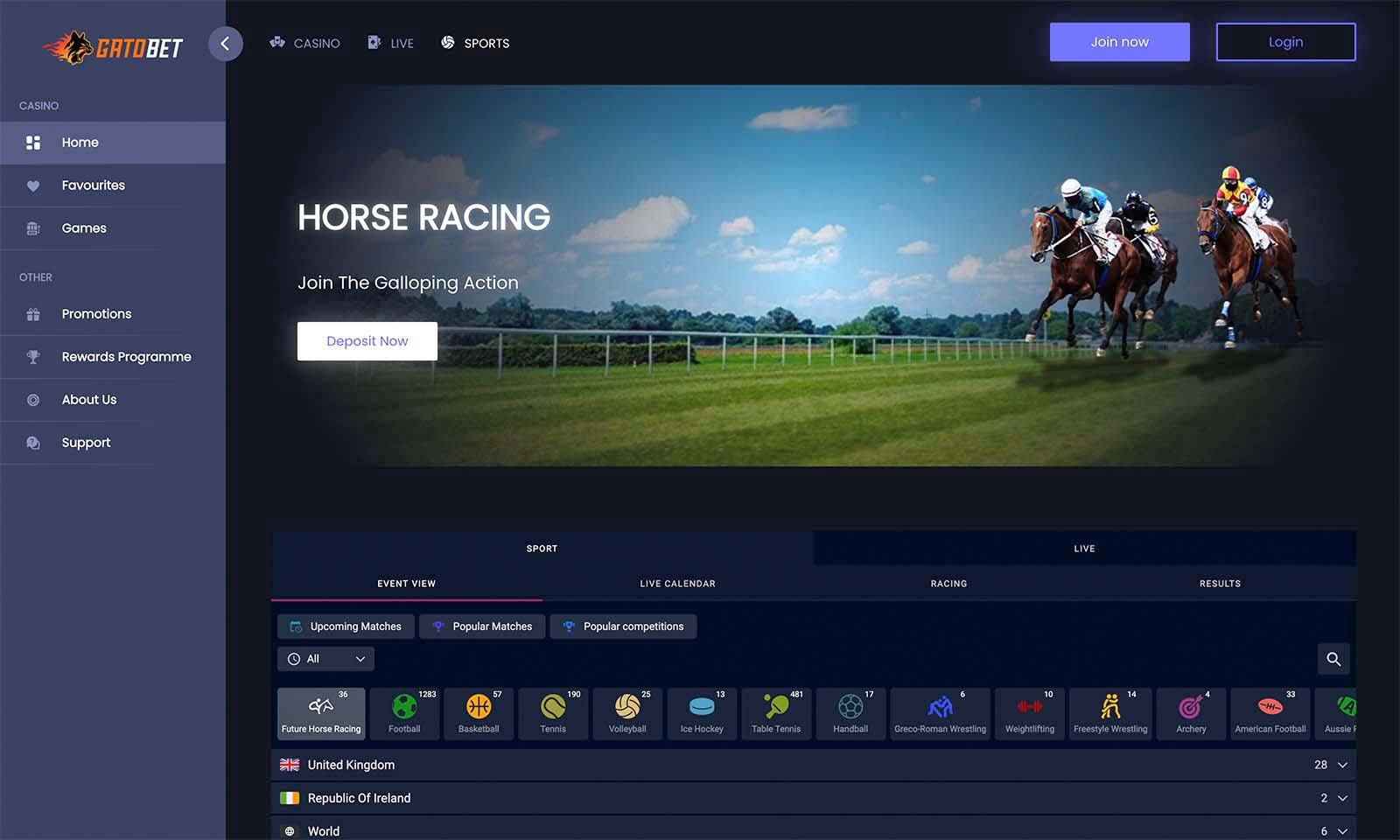 Homepage screenshot taken on 26 July 2024