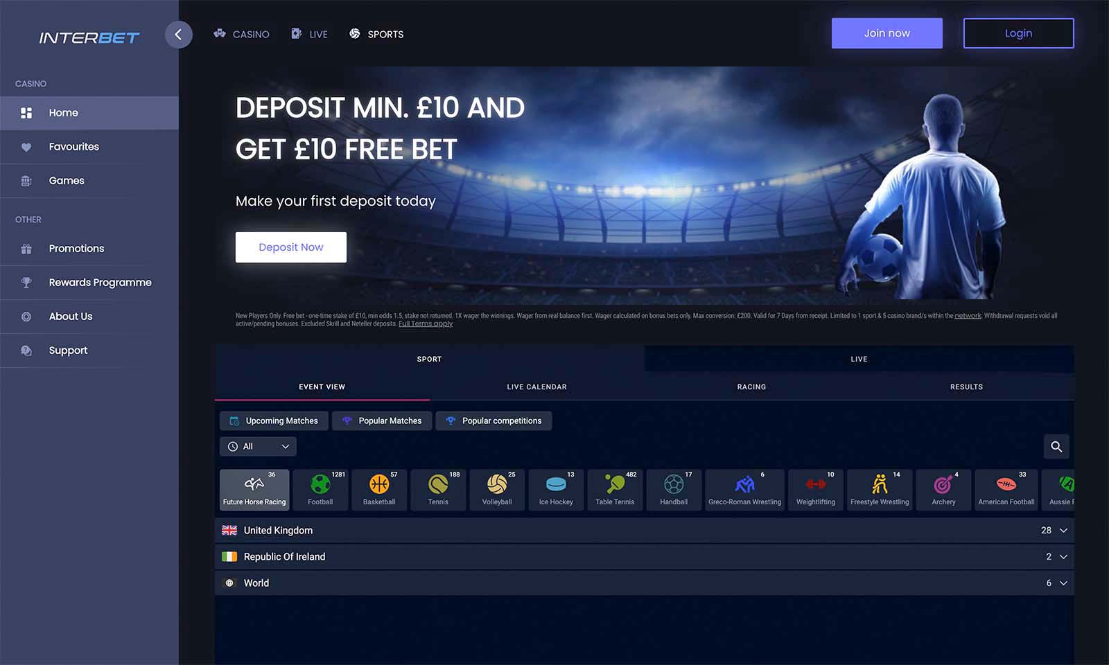 Homepage screenshot taken on 26 July 2024