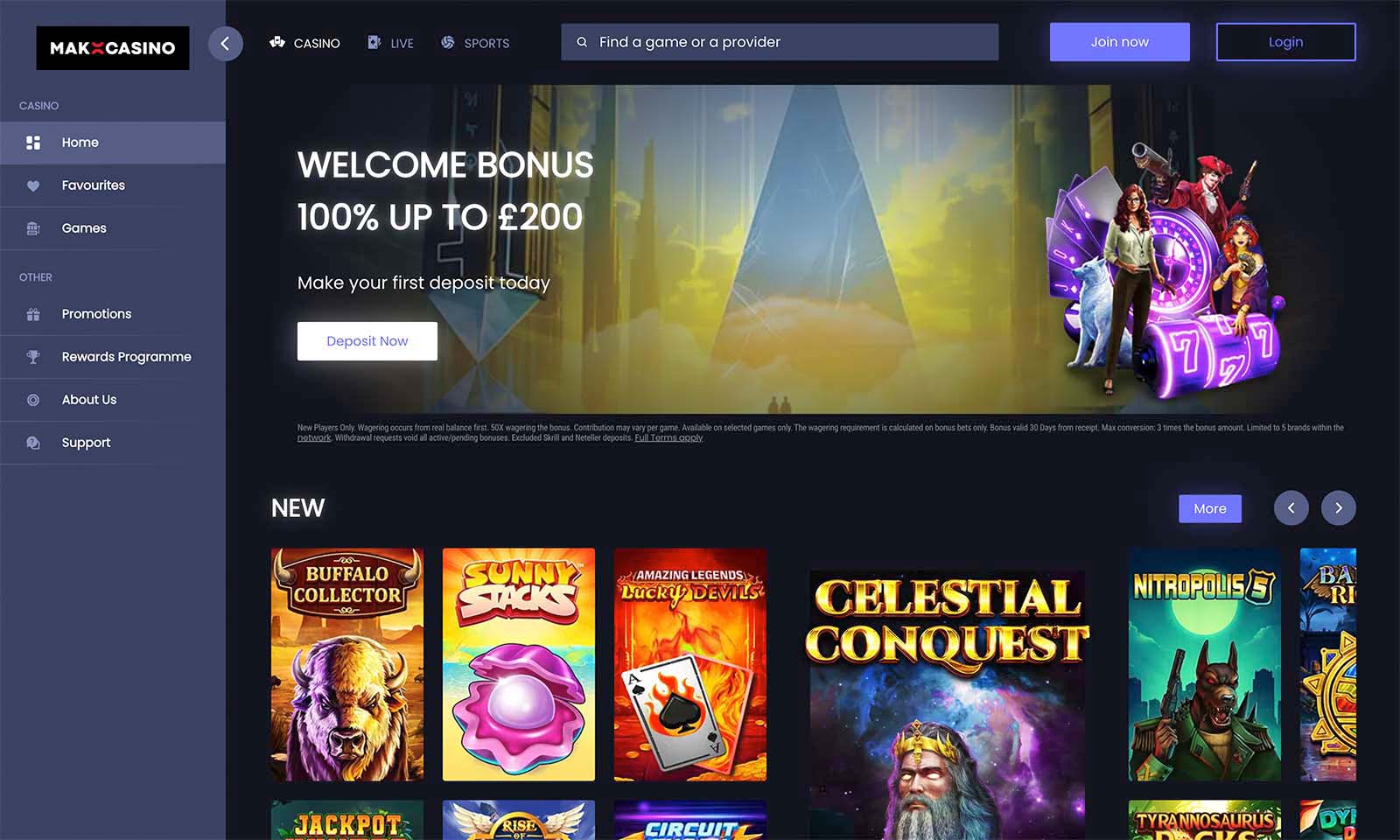 Homepage screenshot taken on 26 July 2024