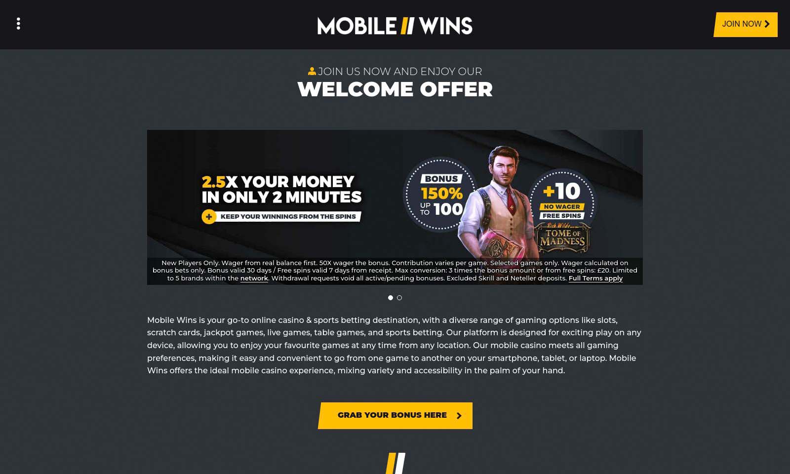 Homepage screenshot taken on 26 July 2024