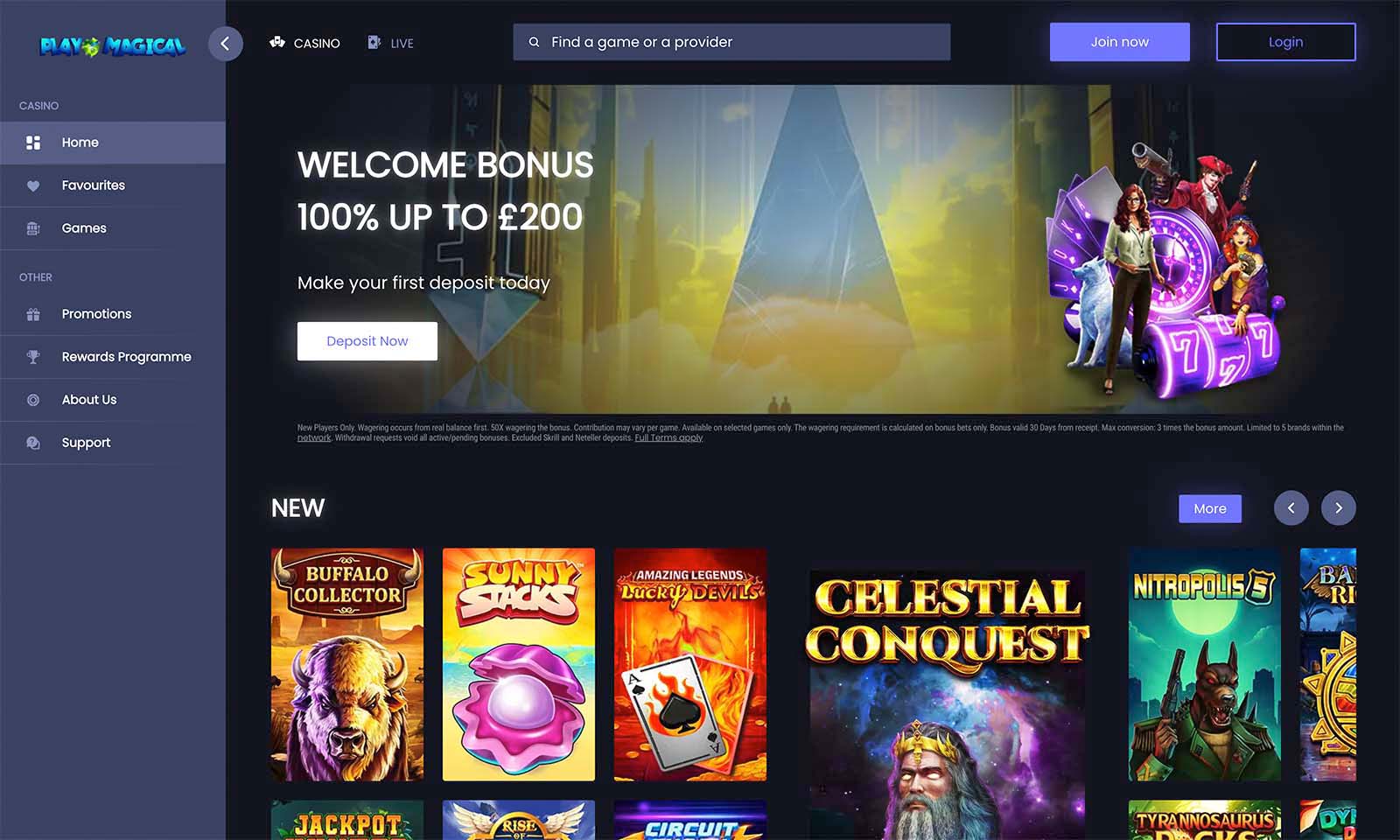 Homepage screenshot taken on 26 July 2024