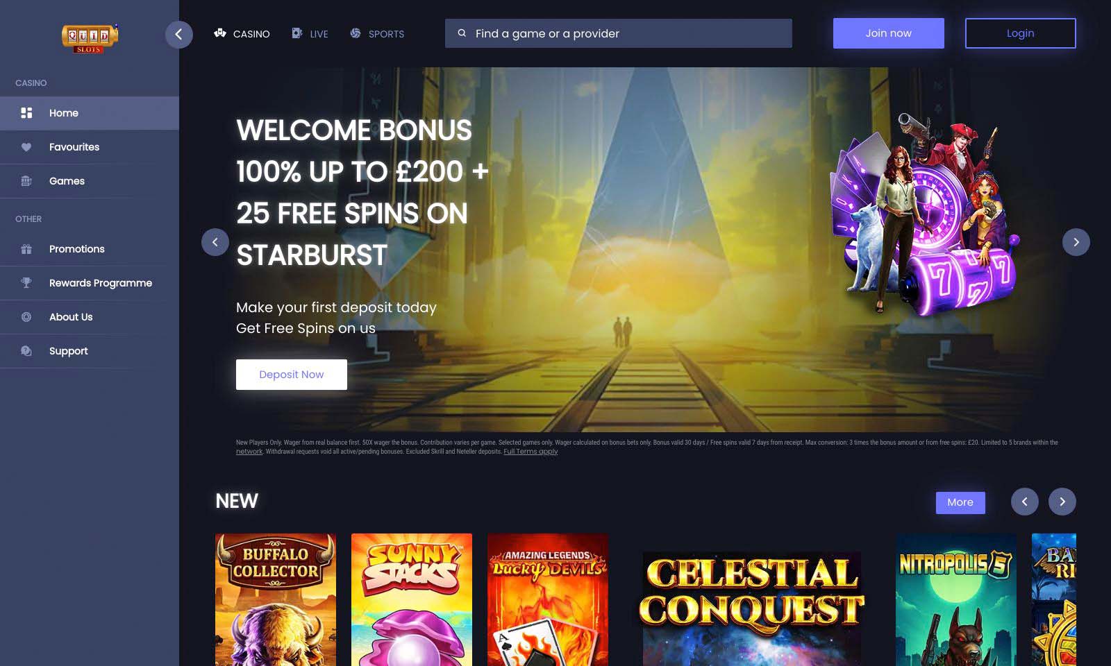 Homepage screenshot taken on 26 July 2024