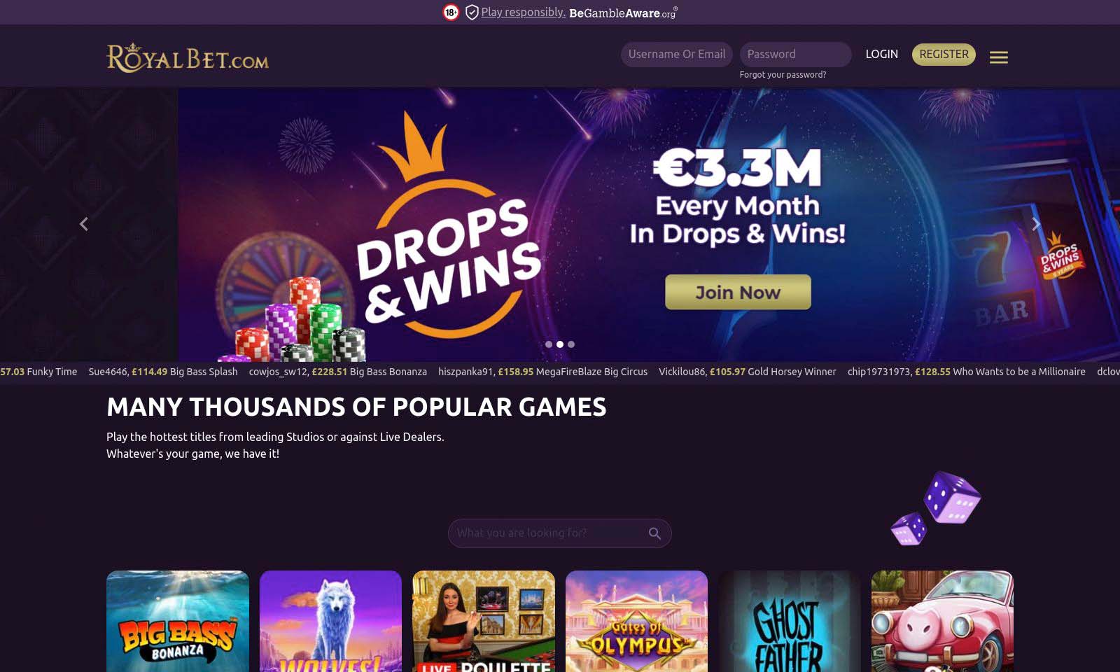 Homepage screenshot taken on 26 July 2024