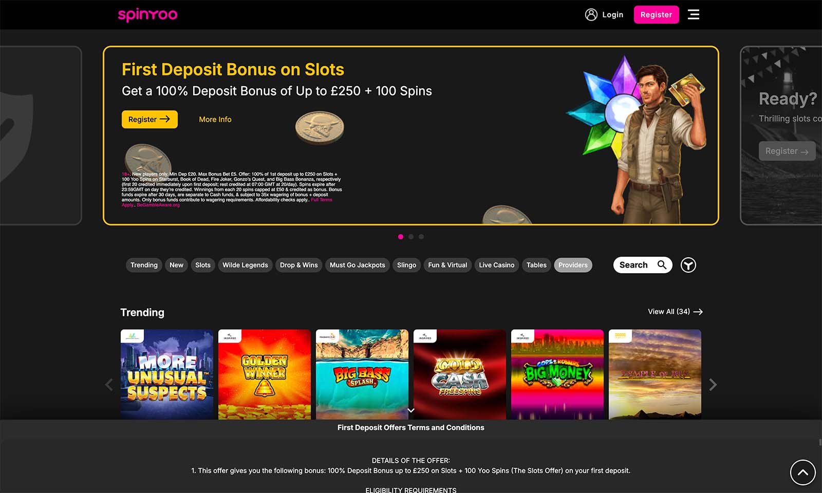 Homepage screenshot taken on 04 August 2024